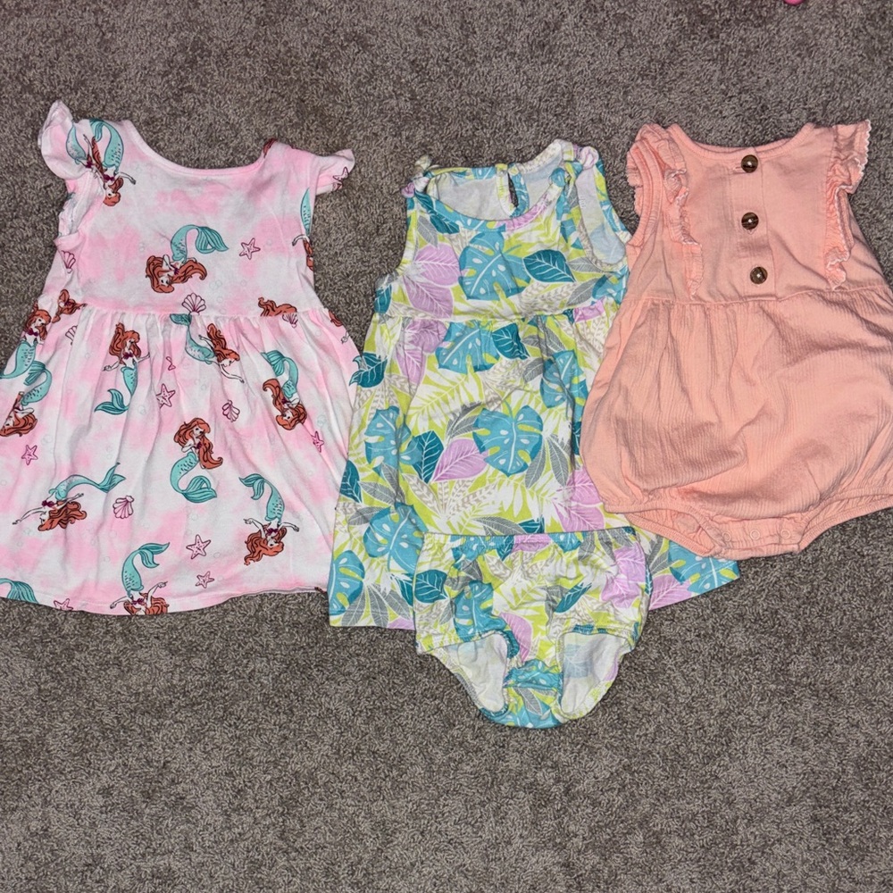 Toddler Mermaid & Tropical Dress Bundle in Pink, Coral, Teal